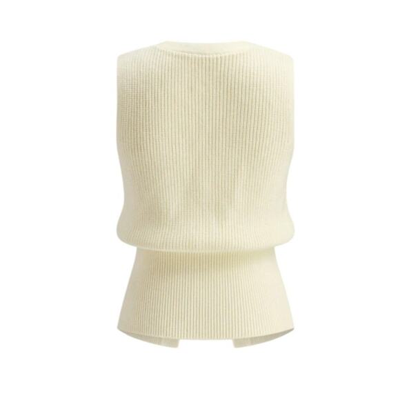 Commense Cream Knit Sleeveless V-Neck Top – Size XL – New With Tags - Picture 4 of 4